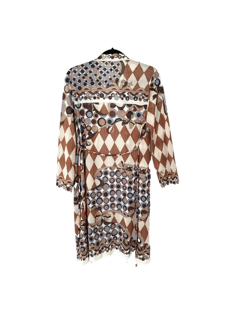 Emilio Pucci 1960s Harlequin & Circle Pattern Bed Jacket Robe Duster Sz S/M. - Picture 5 of 8
